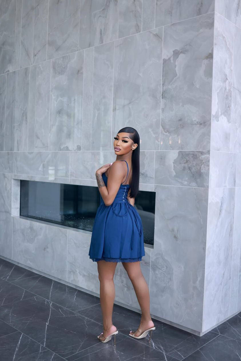 Arianna Dress - Blue Sale